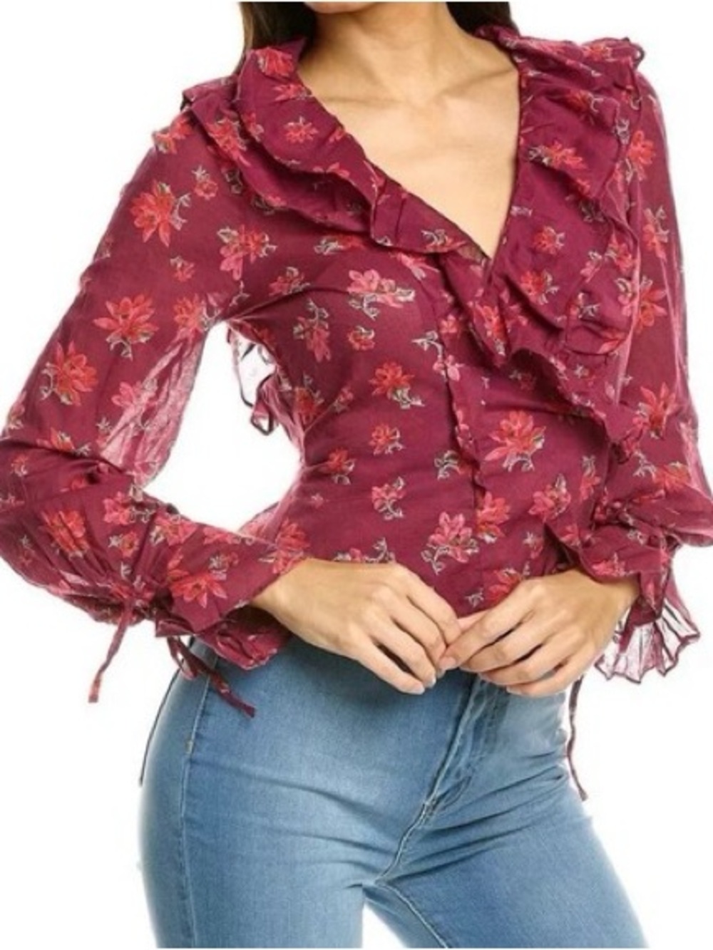 Free People Amanda Ruffle Warp Top - NWT